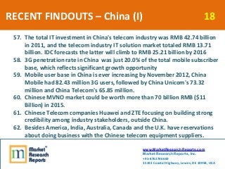 RECENT FINDOUTS – China (I)                                                           18
 57. The total IT investment in C...