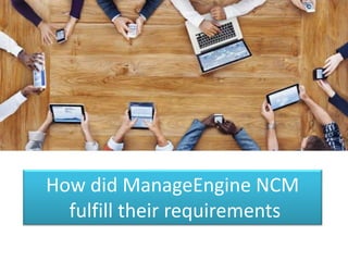 How did ManageEngine NCM
fulfill their requirements
 