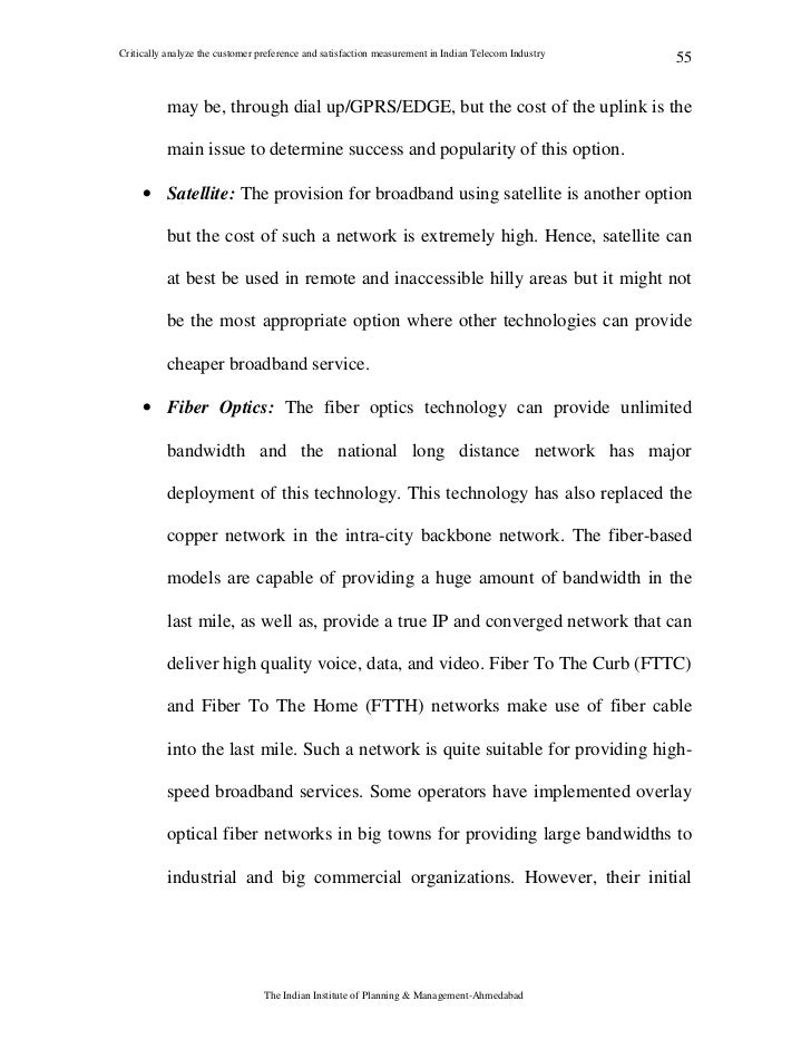 Dissertation on telecom sector