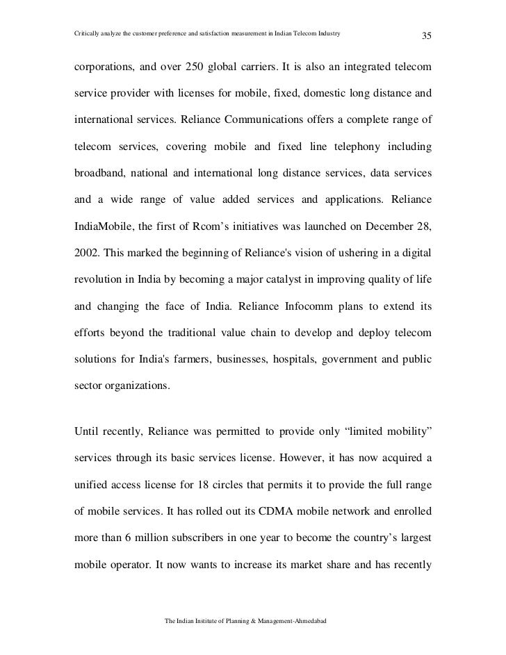 Dissertation on telecom industry
