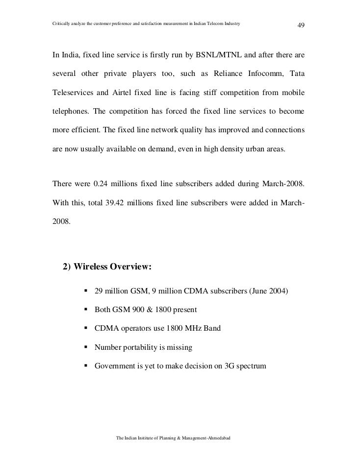 Dissertation on telecom industry