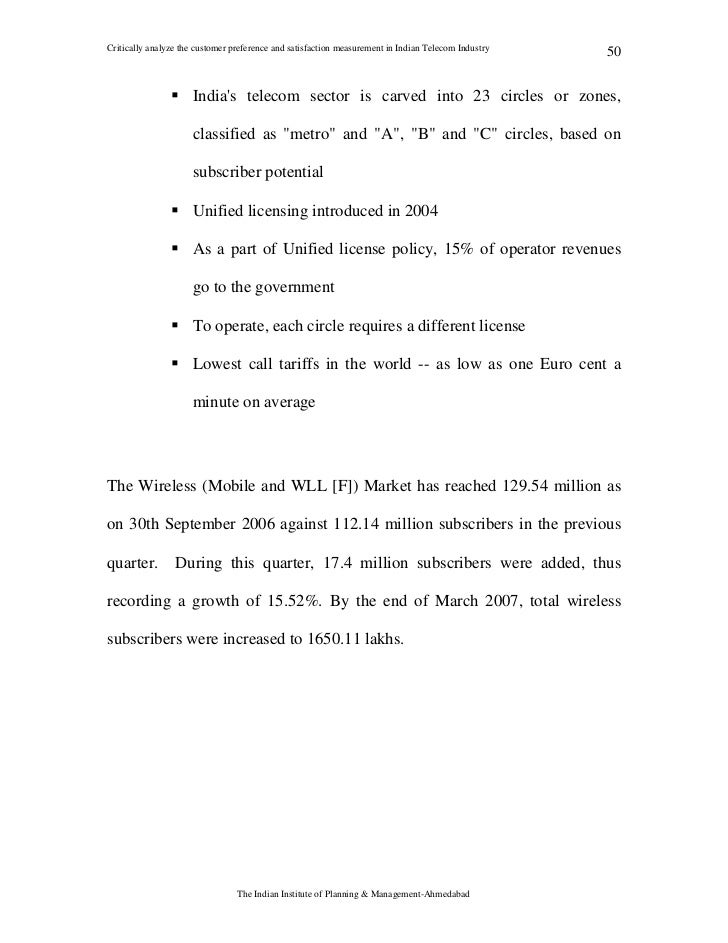 Dissertation on telecom sector
