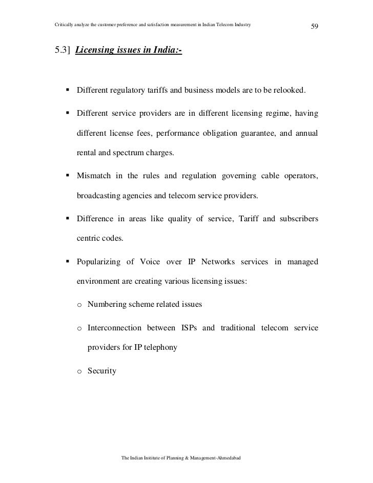 Dissertation on telecom sector