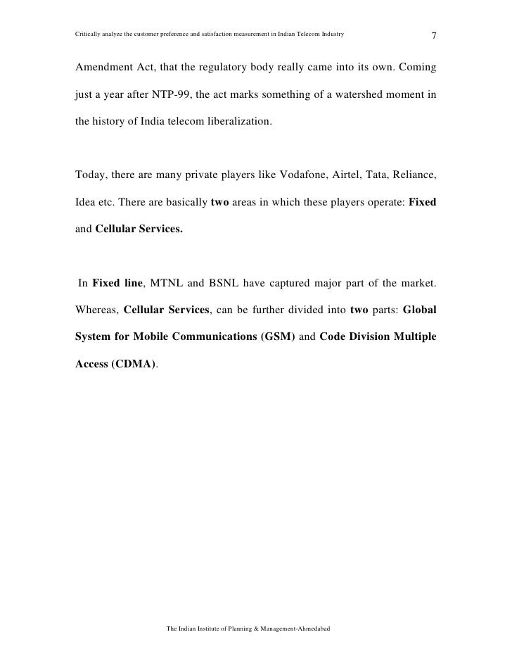 Dissertation on telecom sector