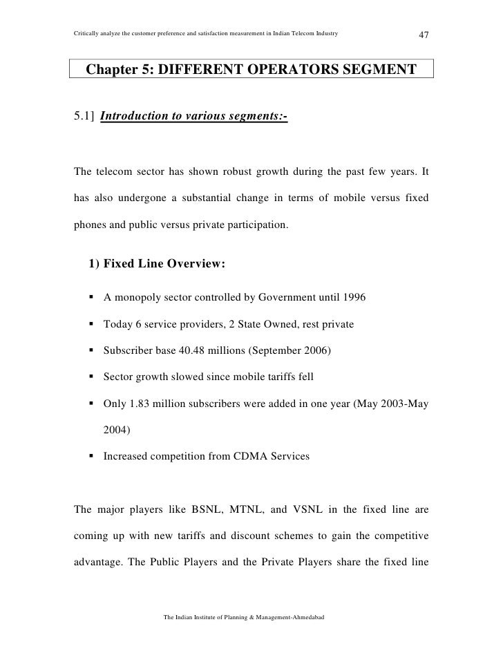Dissertation on telecom sector