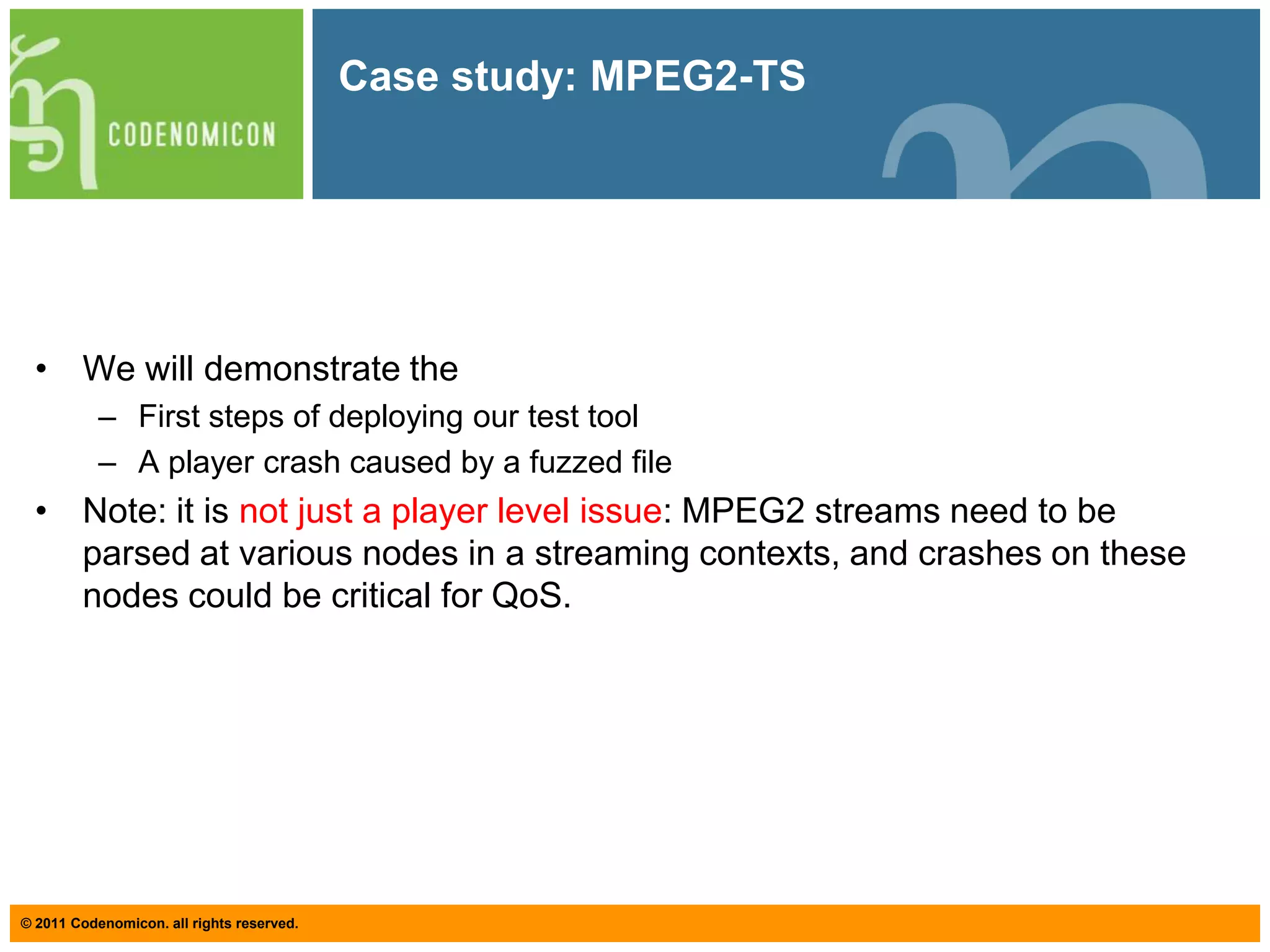 Phase 4: MitigateMitigation tools quickly and easily reproduce vulnerabilities, perform regression testing and verify patchesThe tools automatically generate reports, which contain risk assessment and CWE values for the found vulnerabilities and direct links to the test suites that triggered the vulnerabilitiesIdentification of the test cases that triggered the vulnerability is critical The test case documentation can be used to create tailored IDS rules to block possible zero-day attacks.