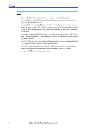 Optima Rf420 Radiologia manual de uso de operador telecomandada | PDF