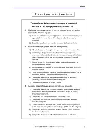 Optima Rf420 Radiologia manual de uso de operador telecomandada | PDF