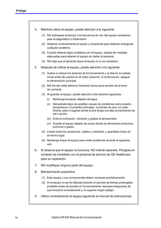 Optima Rf420 Radiologia manual de uso de operador telecomandada | PDF
