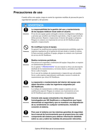 Optima Rf420 Radiologia manual de uso de operador telecomandada | PDF