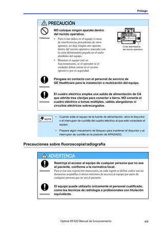 Optima Rf420 Radiologia manual de uso de operador telecomandada | PDF