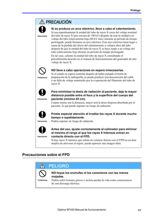 Optima Rf420 Radiologia manual de uso de operador telecomandada | PDF