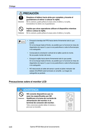 Optima Rf420 Radiologia manual de uso de operador telecomandada | PDF