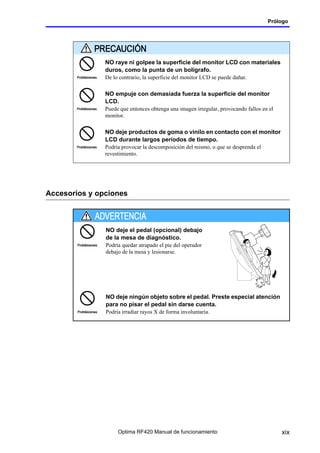 Optima Rf420 Radiologia manual de uso de operador telecomandada | PDF