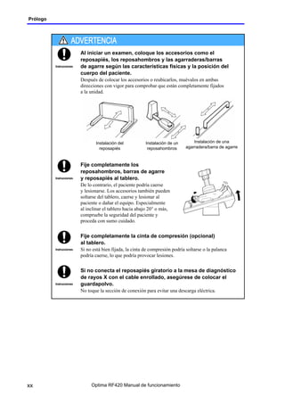 Optima Rf420 Radiologia manual de uso de operador telecomandada | PDF