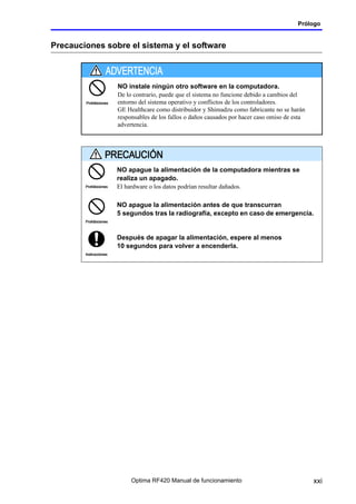 Optima Rf420 Radiologia manual de uso de operador telecomandada | PDF