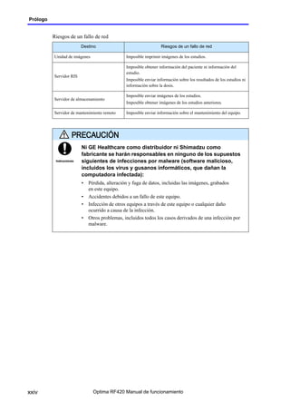 Optima Rf420 Radiologia manual de uso de operador telecomandada | PDF