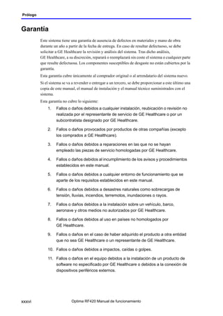 Optima Rf420 Radiologia manual de uso de operador telecomandada | PDF