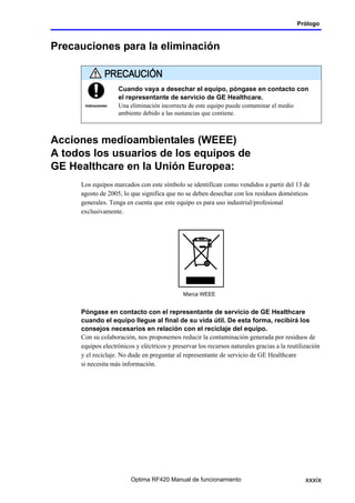 Optima Rf420 Radiologia manual de uso de operador telecomandada | PDF