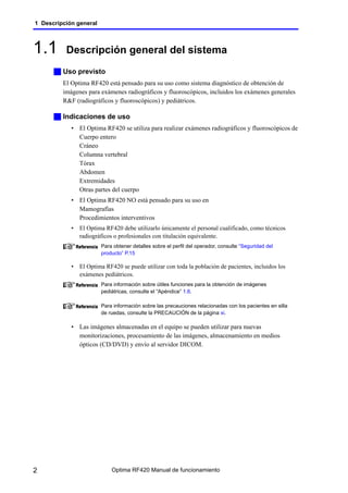 Optima Rf420 Radiologia manual de uso de operador telecomandada | PDF