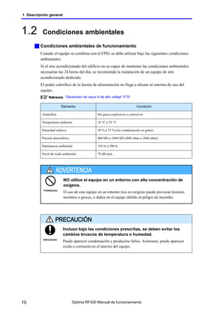 Optima Rf420 Radiologia manual de uso de operador telecomandada | PDF