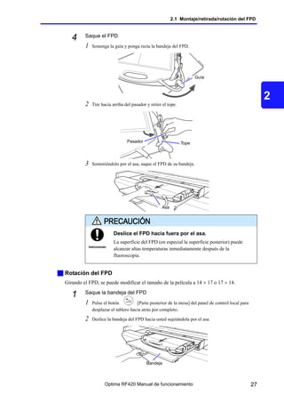 Optima Rf420 Radiologia manual de uso de operador telecomandada | PDF