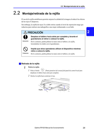 Optima Rf420 Radiologia manual de uso de operador telecomandada | PDF