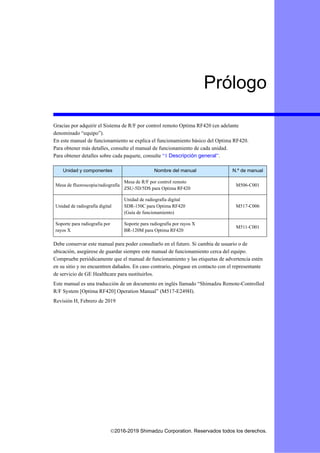 Optima Rf420 Radiologia manual de uso de operador telecomandada | PDF
