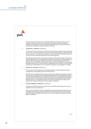 TIM
SUSTAINABILITY REPORT 2016
206
 