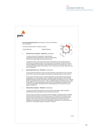 TIM
SUSTAINABILITY REPORT 2016
207
 