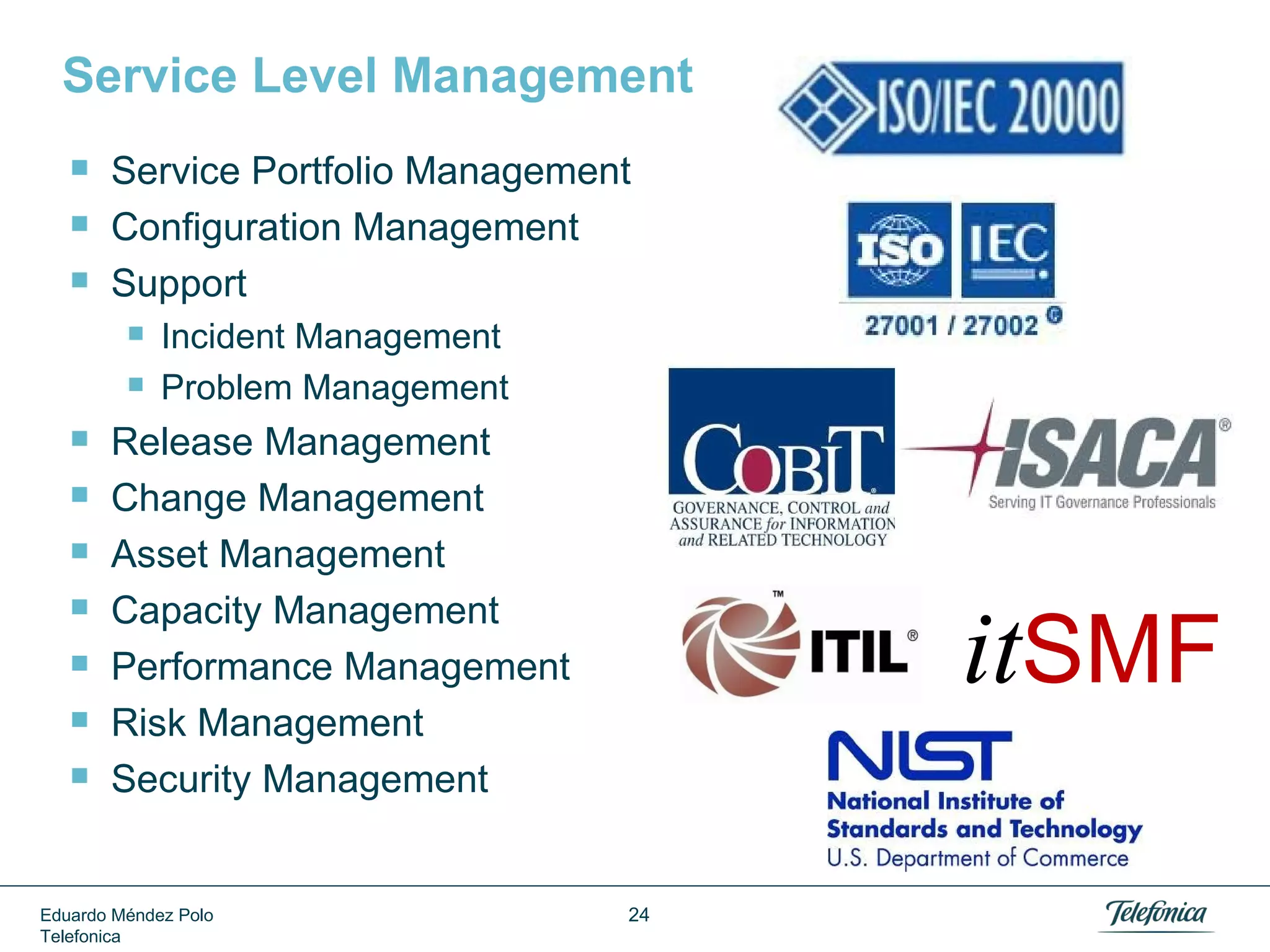 Not Only One Size Fits All

Blackbox Product
Internal VAS
Deployment

Internal IT Usage
Adapt to Customer Needs

Enterprise

Eduardo Méndez Polo
Telefonica

SMB

24

Individuals

 