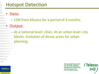 Hotspot Detection <ul><li>Data:   </li></ul><ul><ul><li>CDR from Mexico for a period of 4 months.  </li></ul></ul><ul><li>...