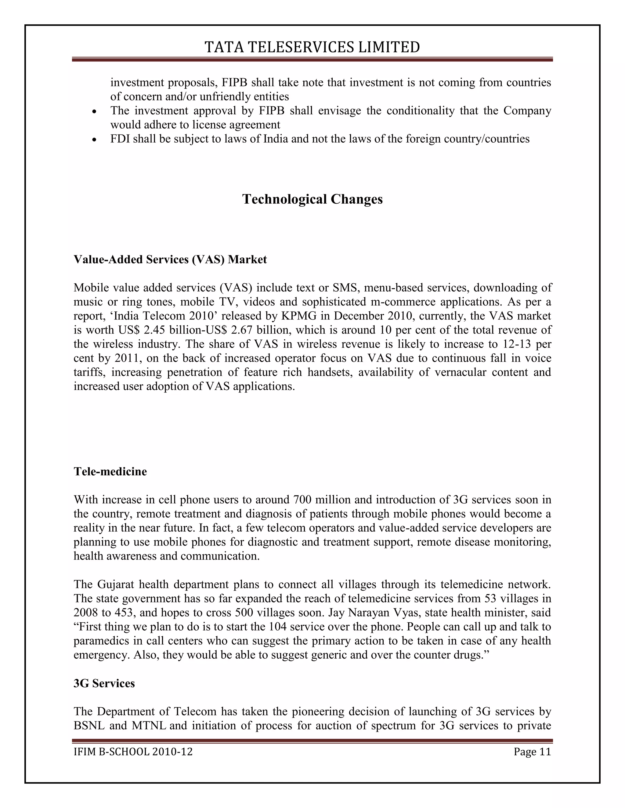 Tata Teleservices Industry Analysis