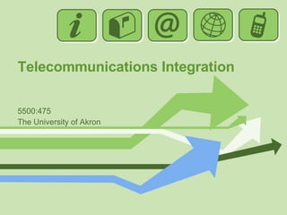 Telecommunications Integration 5500:475 The University of Akron 