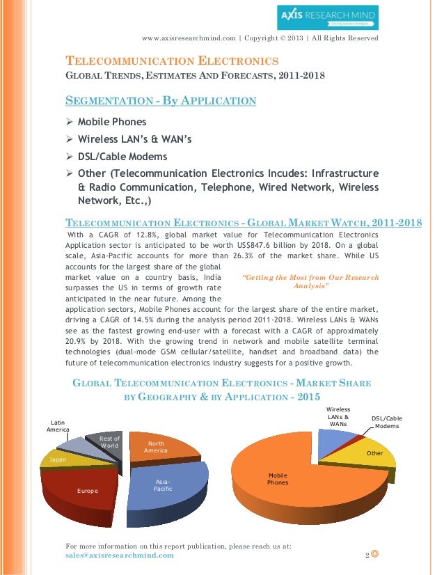 electronics global trends, estimates and forecasts