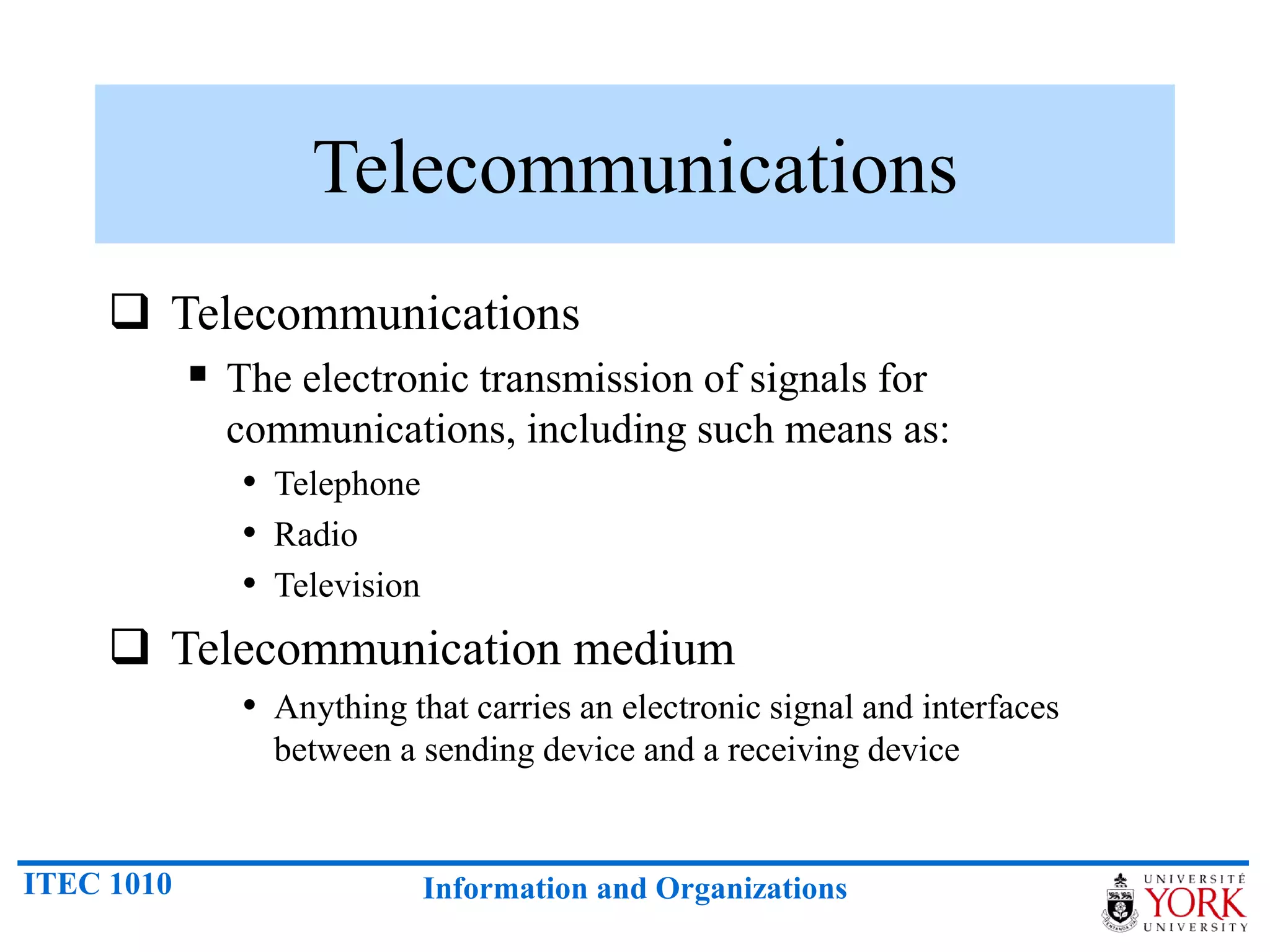 Telecommunications and networks | PPTX