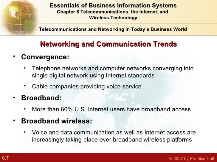 Telecommunications, the internet, and wireless technology