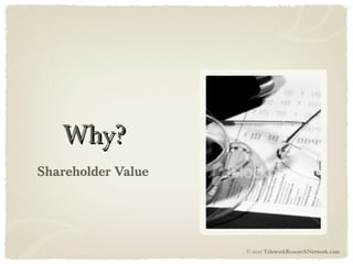 Why? Shareholder Value © 2011 TeleworkResearchNetwork.com 