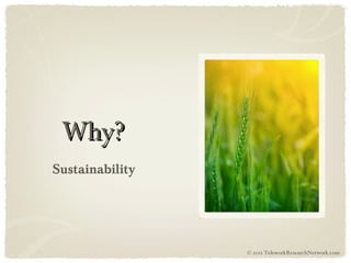 Why? Sustainability © 2011 TeleworkResearchNetwork.com 