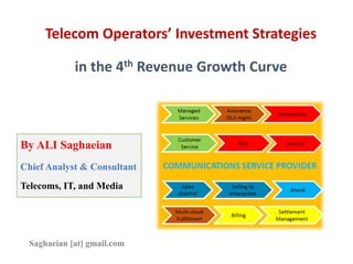 Telecom Operators’ Investment Strategies
in the 4th Revenue Growth Curve
By ALI Saghaeian
Chief Analyst & Consultant
Telecoms, IT, and Media
Saghaeian [at] gmail.com
 
