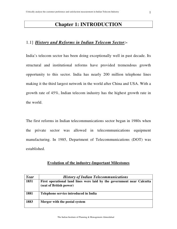 Dissertation on telecom sector