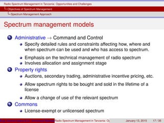 Spectrum Management Model Examples Telecom specrtum management | PDF