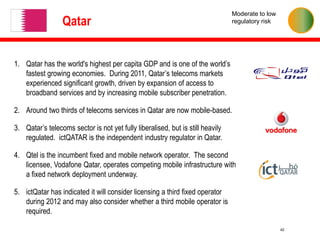Moderate to low
                 Qatar                                                          regulatory risk




1. Qat...