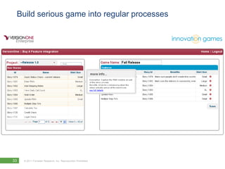 Your next move with serious gamesSTART WITH THE IMMEDIATEPick the game that addresses your issue.Prepare, prepare, prepare.Make sure you have enough resources for the exercise.Record the exercise.Socialize the results.Plan for the next game.THEN MAKE SERIOUS GAMES AN ONGOING ACTIVITYRequirementsPlanningRetrospectionAd hoc decision-making