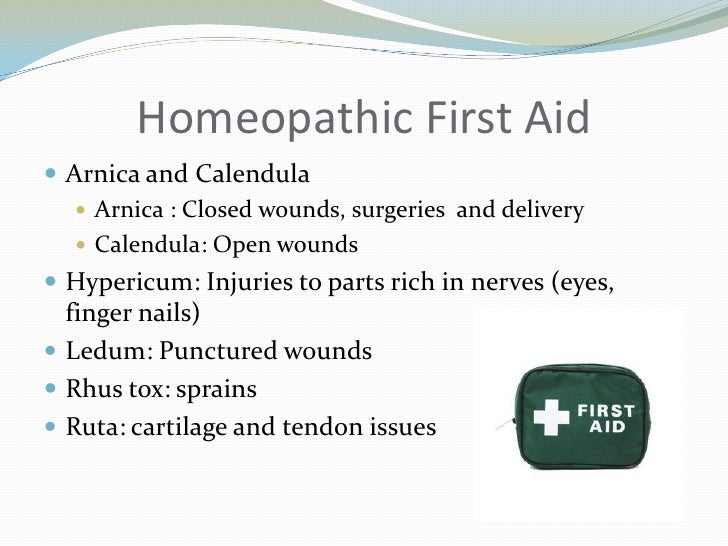 Homeopathic First Aid Chart
