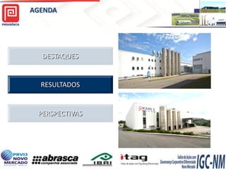 AGENDA

DESTAQUES

RESULTADOS

PERSPECTIVAS

 