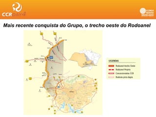 Mais recente conquista do Grupo, o trecho oeste do Rodoanel
 