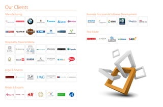 Manufacturing
Retails & Exports
Our Clients
Hospitality, Travel & Media
Legal & Finance
HOTELS & RESORTS
Business Processes & Software Development
Real Estate
A R C O P
 