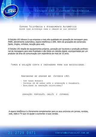 EtdoL2-Epr tlfnc
                    súi R  sea eeôia




        Epr Tlfnc eAedmnoAtmtc
        sea eeôia   tniet uoáio
       fzmtd dfrnapr aiae d saepea
       ae oa ieeç aa   mgm e u mrs!




OEtd L 2oeeeàsae rs ama a aq ad d e gaaã d me sg m p r
   s i R frc
    úo            u mpea      i l u la e m rvço e na e aa
                               s t  i
P B , tn i noa tmái , seatl ô i eU A Aé d gaaõ s ecmec i
 A X ae dme t uo to ep r e fn a R . l e rvçe d o ris
                    c        e c        m             a:
S os J g s v h ts l uã p r w b
 p t i l , i ea,o ço aa e .
    ,n e n         c

OEtd L 2d p ed e u a no pó r s gaaã p rouoe epo uã poi i
  s i R i õ e q i me ts rpi , rvço o l trs rd ço rfs -
    úo     s        p         o           c               so
n l eme sg n p r et f ad d esofi s m etd d i lao a h d s o u
 ad    na e s aa s i la e ã e a e s i it , cmp n a a p r m
                  ani          t      ú o ga
po uo d áe d cmu i çocm ep r ni d ma d 1 a o.
 rd tr a ra e o n aã o x ei c e i e 6 n s
                   c          ê a     s




  Tmsaslçocraeioaoapr sancsiae
   eo  ouã et  nvdr aa u eesdd.



         Vnaesd gaa n EtdoL2
          atgn e rvr o súi R:

         -Smtxsmnas
           e aa esi
         -Eteae 4 hrsaó aarvçoepgmno
           nrg m 8 oa ps  poaã  aaet.
         -Qaiaed gaaã ecpinl
           uldd e rvço xecoa!



          GAAÃ:PRUUS IGÊ E EPNO
           RVÇO OTGÊ, NLS   SAHL




Aep r tl ô i éafr me t cmp me tr aao su a ú c s m jra ,eia,
  sea e fn a
        e c    er na o l na p r s e s n ni e on i rv ts
                 a         e                 o       s  s
w b rd eT q ei au a aa me tr sa vn a.
 e ,á i
      o V u r jd r u na a u s e d s
              á
 