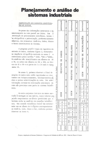 Projeto e Ampliação de Sistemas Telefonicos - Congresso de Utilidades do IBP em 1981 – Paulo de Tharso S. Castro
 